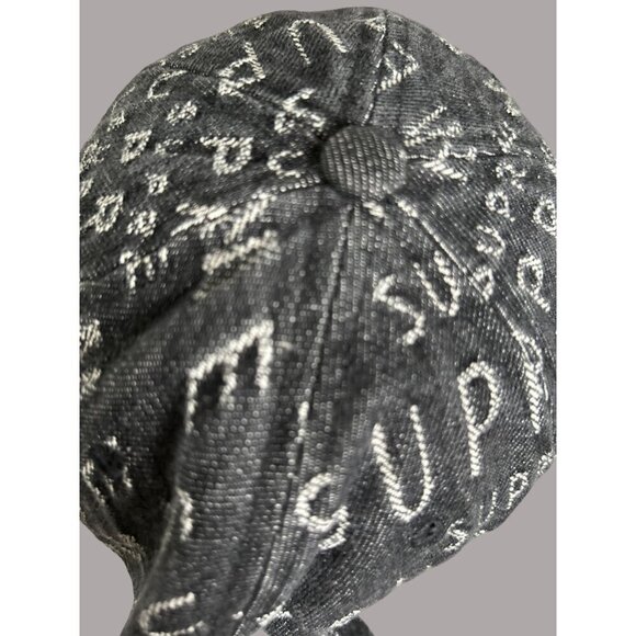 Supreme Warp Jacquard Logos Denim 6-Panel Black